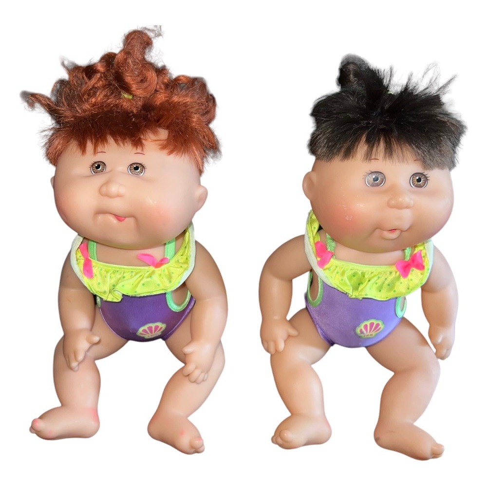Vintage Mattel Cabbage Patch Kids Dolls Lot Of 2 1978, 1983 & 1991 Brown Eyes